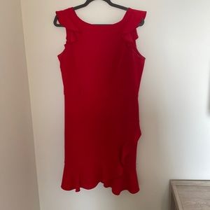 Donna Morgan Red Ruffle Dress